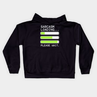 computer message sarcasm loading levels stacked (white) Kids Hoodie